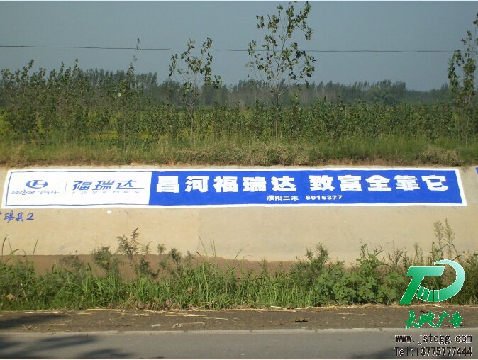 昌河福瑞达汽车墙体广告,手绘广告